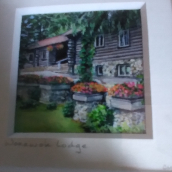 WONEWOK LODGE MINI PAINTING, SIGNED - Picture 2 of 3